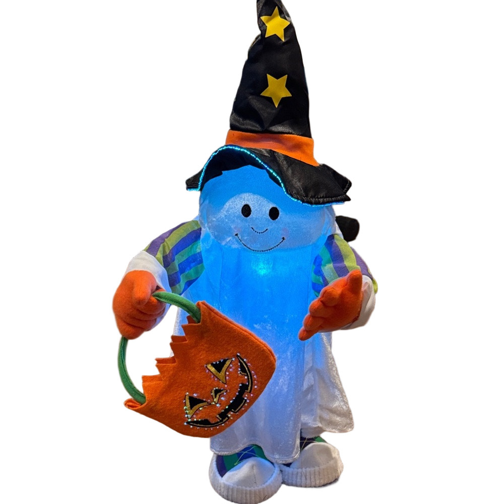 Halloween Changing Color Ghost Decor with Pumpkin Bag